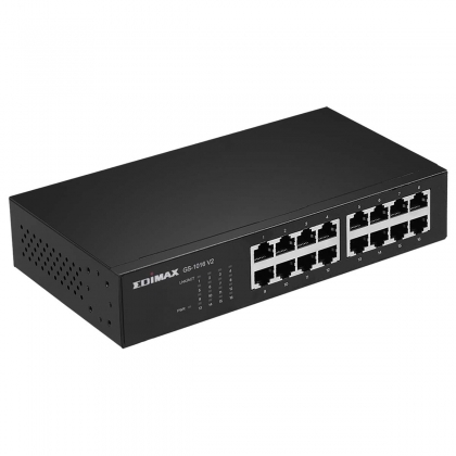 16-poorts gigabit-switch zwart