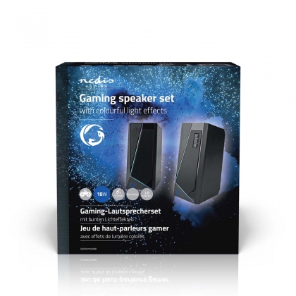 Gaming Speaker | Speaker-kanalen: 2.0 | USB Gevoed | 3,5 mm Male | 18 W | LED | Volumebediening