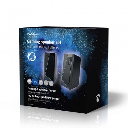 Gaming Speaker | Speaker-kanalen: 2.0 | USB Gevoed | 3,5 mm Male | 18 W | LED | Volumebediening