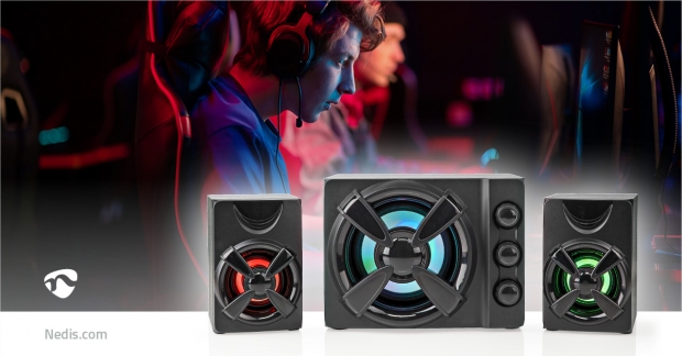 Gaming Speaker | Speaker-kanalen: 2.1 | USB Gevoed | 3,5 mm Male | 33 W | LED | Volumebediening