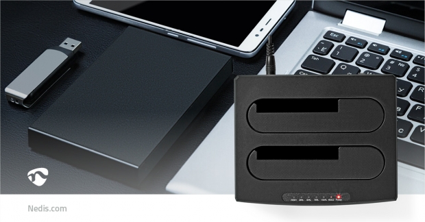 Docking Station voor Harde Schijf | USB 3.2 Gen1 | USB Type-A | 2 Schijven | 2.5 / 3.5 " | USB 3.2 Gen1 | Docking | Desktop