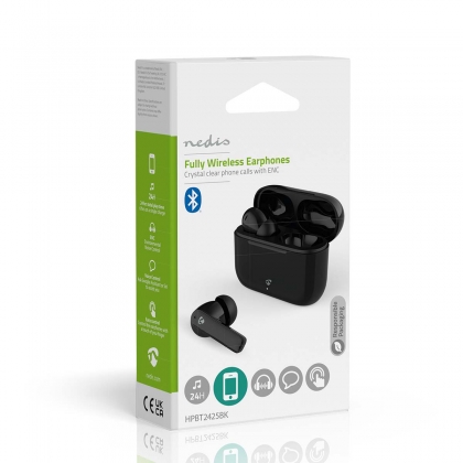 Volledig Draadloze Oordopjes | ENC (Environmental Noise Cancelling) | Bluetooth® | Maximale batterijduur: 24 uur | Aanraakbediening | Charging case | Draadloze oplaadcase | Ingebouwde microfoon | Ondersteuning voor spraakbesturing | Ruisonderdrukking | IP