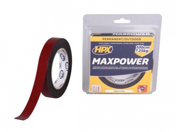 Max Power Outdoor bevestigingstape - zwart 19mm x 5m