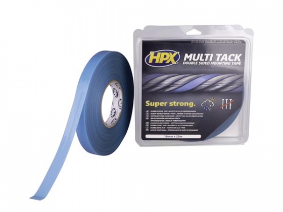 Dubbelzijdige multi-tack tape - semitransparant - 19 mm x 25 m