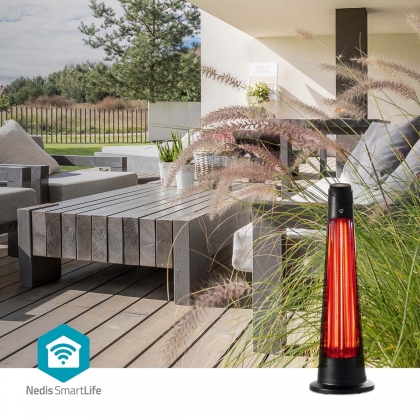 SmartLife Patio Verwarmer | Wi-Fi | 1200 W | 2 Warmte Standen | Zwenkfunctie | Omvalpreventie | IP24 | Zwart