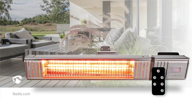 Patio Verwarmer | 2000 W | 9 Warmte Standen | Wandmontage | IP65 | Aluminium