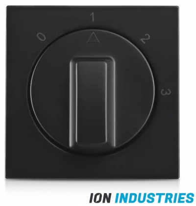 ION V1 3-STANDEN DRAAIKNOP MET NULSTAND MATZWART