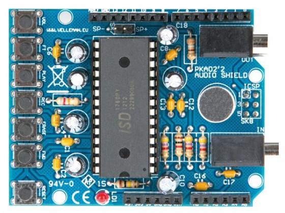 AUDIO-OPNAME SHIELD VOOR ARDUINO®