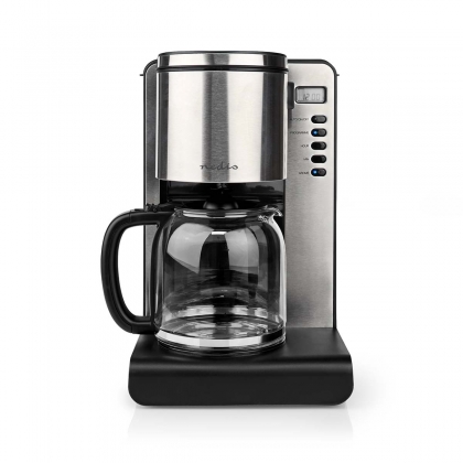 Koffiezetapparaat | Filter Koffie | 1.5 l | 12 Kopjes | Warmhoudfunctie | Timer schakelaar | LCD scherm | Klokfunctie | Aluminium / Zwart