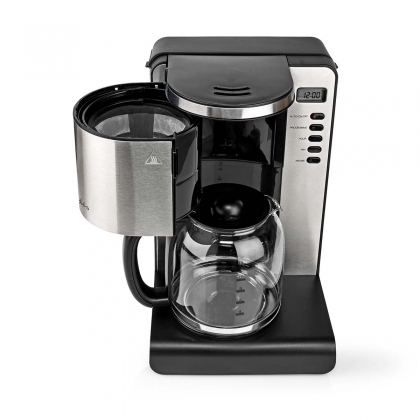 Koffiezetapparaat | Filter Koffie | 1.5 l | 12 Kopjes | Warmhoudfunctie | Timer schakelaar | LCD scherm | Klokfunctie | Aluminium / Zwart