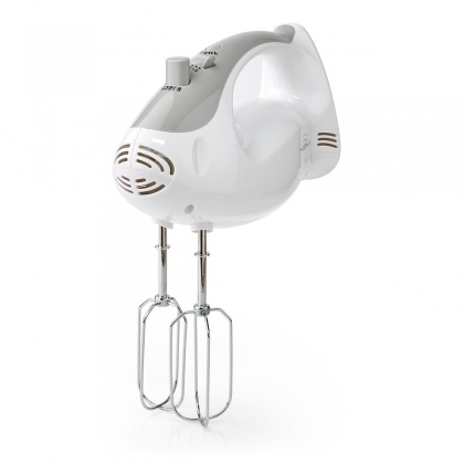 Handmixer | 200 W | 5-Snelheden | Turbo-functie | 2 Deeghaken / 2 Kloppers | Grijs / Wit