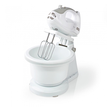 Handmixer | 200 W | 5-Snelheden | Turbo-functie | Draaikom / 2 Deeghaken / 2 Kloppers | Grijs / Wit