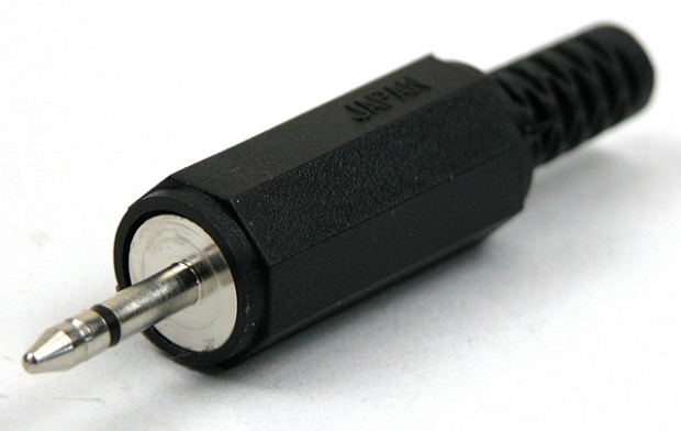 MANNELIJKE 2.5mm MONO JACK - PLASTIC ZWART