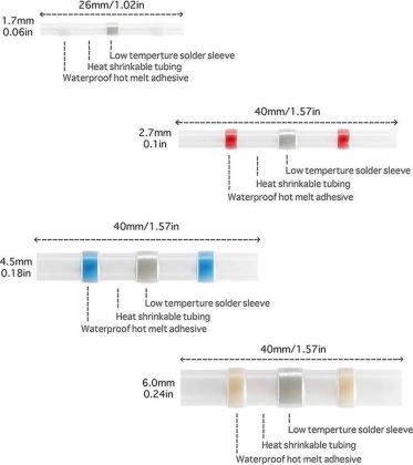 Krimpkous soldeer connector 0.25-6mm set 50 delig