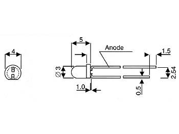 STANDAARD LED 3mm GEEL DIFFUUS