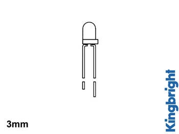 STANDAARD LED 3mm GEEL DIFFUUS