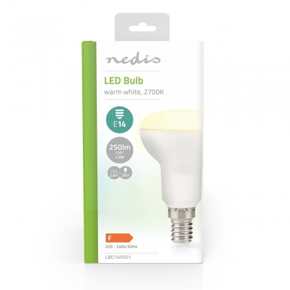 LED-Lamp E14 | R50 | 2.8 W | 250 lm | 2700 K | Warm Wit | Doorzichtig | 1 Stuks