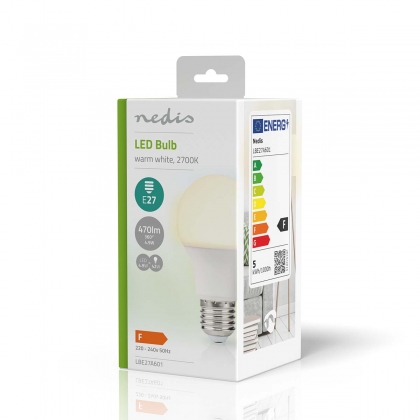 LED-Lamp E27 | A60 | 4.9 W | 470 lm | 2700 K | Warm Wit | Retrostijl | Frosted | 1 Stuks