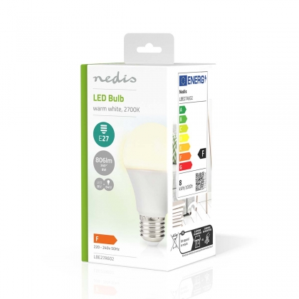 LED-Lamp E27 | A60 | 8.0 W | 806 lm | 2700 K | Warm Wit | Retrostijl | Frosted | 1 Stuks