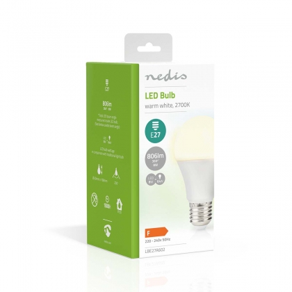 LED-Lamp E27 | A60 | 8.0 W | 806 lm | 2700 K | Warm Wit | Retrostijl | Frosted | 1 Stuks