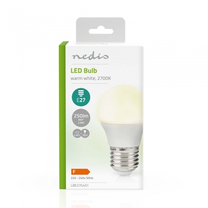 LED-Lamp E27 | G45 | 2.8 W | 250 lm | 2700 K | Warm Wit | Retrostijl | Frosted | 1 Stuks