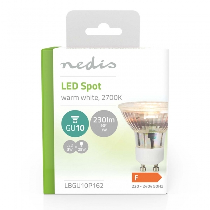 LED-Lamp GU10 | Spot | 3 W | 230 lm | 2700 K | Warm Wit | Retrostijl | 1 Stuks