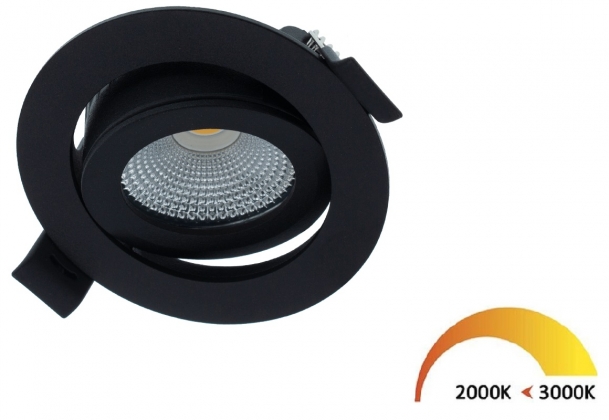 LED inbouwspot 5W DimToWarm 82mm 60gr rond verstelbaar zwart