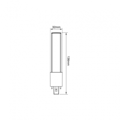 LED PL-S 2.8W 2700K Zeer Warm Wit 2-Pin - vervangt 5W