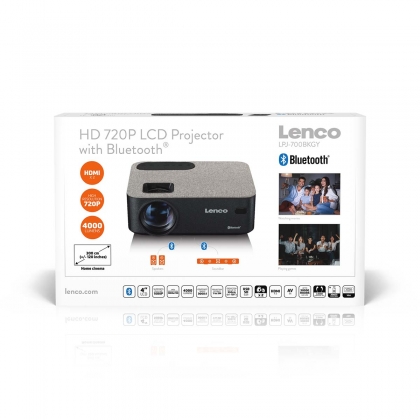 HD 720P LCD Projector met Bluetooth Grijs