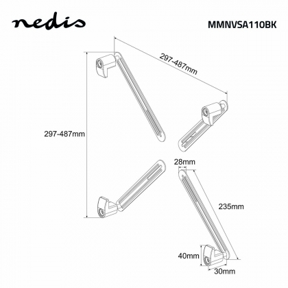 Adapter Montagekit | 13 " | 27 " | Maximaal gewicht: 8 kg