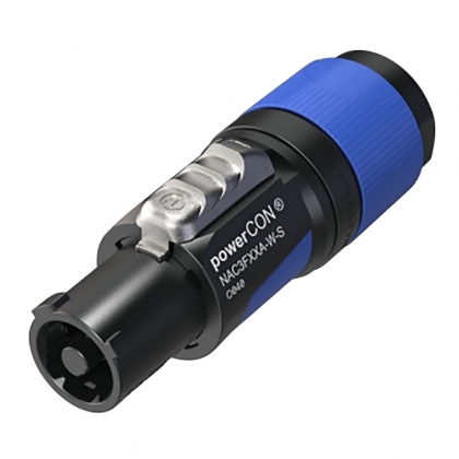 Afsluitbare kabelconnector, power-in, schroefklemmen, blauw