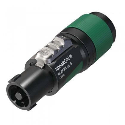 4-polige speakON kabelconnector, schroefaansluitingen, trekontlasting voor kabeldiameters 6 tot 12 mm