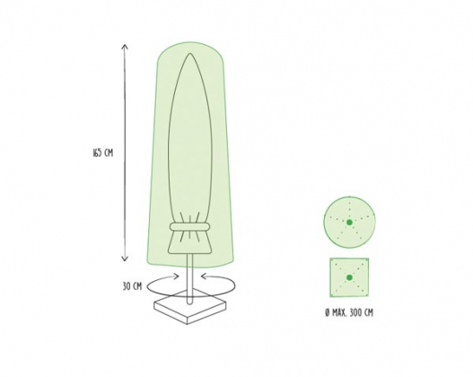 Buitenhoes voor parasol tot 300 cm Ø