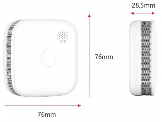 Optische mini rookmelder (2 stuks) koppelbaar + lithium batterij 5 jaar