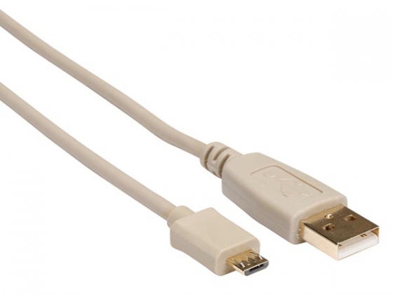 USB 2.0 A-PLUG NAAR MICRO-USB PLUG / KOPER / BASIS / 0.75 m / VERGULD / M-M