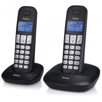 PDX-1120 DECT-telefoon met 2 handsets zwart