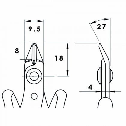 Zijkniptang afgeschuind 136 mm