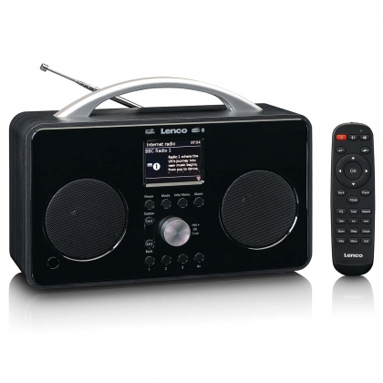 Internet DAB+/FM-radio met Bluetooth-afstandsbediening en oplaadbare batterij