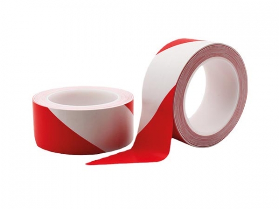 PVC-markeringstape 5cm x 33m - Rood/Wit