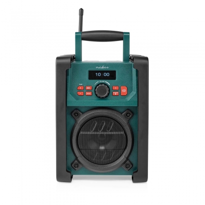 DAB+ Radio | Bouwradio | DAB+ / FM | 2.2 " | Zwart-Wit Scherm | Batterij Gevoed / Netvoeding | Digitaal | 15 W | Bluetooth® | Wekker | Slaaptimer | IP65 | Handgreep | Groen / Zwart