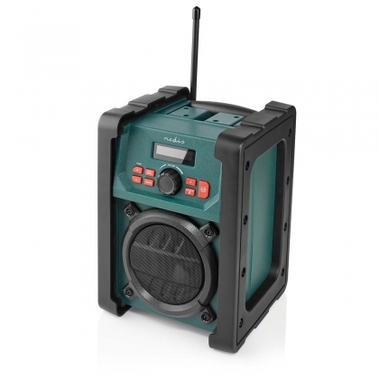 DAB+ Radio | Bouwradio | DAB+ / FM | 2.2 " | Zwart-Wit Scherm | Batterij Gevoed / Netvoeding | Digitaal | 15 W | Bluetooth® | Wekker | Slaaptimer | IP65 | Handgreep | Groen / Zwart