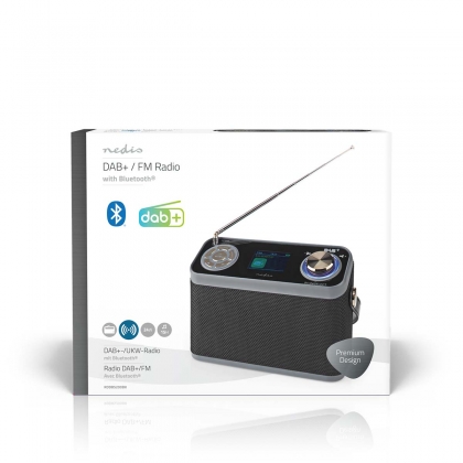 DAB+ Radio | Tafelmodel | DAB+ / FM | 2.4 " | Kleurenscherm | Batterij Gevoed / Netvoeding | Digitaal | 24 W | Bluetooth® | Koptelefoonoutput | Wekker | Slaaptimer | IP20 | Handgreep | Zwart