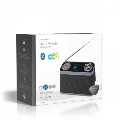 DAB+ Radio | Tafelmodel | DAB+ / FM | 2.4 " | Kleurenscherm | Batterij Gevoed / Netvoeding | Digitaal | 24 W | Bluetooth® | Koptelefoonoutput | Wekker | Slaaptimer | IP20 | Handgreep | Zwart