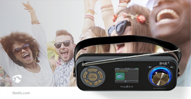 DAB+ Radio | Tafelmodel | DAB+ / FM | 2.4 " | Kleurenscherm | Batterij Gevoed / Netvoeding | Digitaal | 24 W | Bluetooth® | Koptelefoonoutput | Wekker | Slaaptimer | IP20 | Handgreep | Zwart