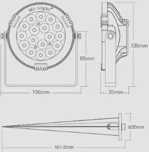 RGB-CCT LED tuinspot IP65 9W rond zwart 230V