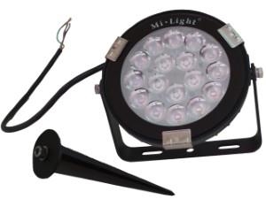 RGB-CCT LED tuinspot IP65 9W rond zwart 230V