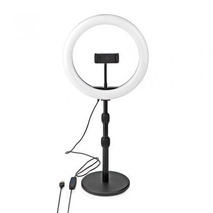 Ringlicht | 10 inch | 120 LED's | 2700 - 6700 K | Bureau | Zwart