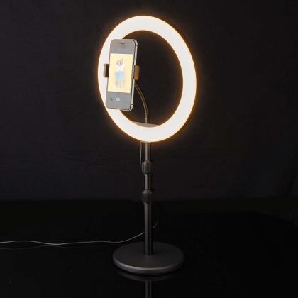 Ringlicht | 10 inch | 120 LED's | 2700 - 6700 K | Bureau | Zwart