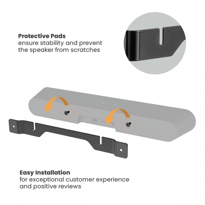 Soundbar Beugel | Geschikt voor: Sonos® Ray™ | Wand | 2 kg | Vast | ABS / Staal | Zwart