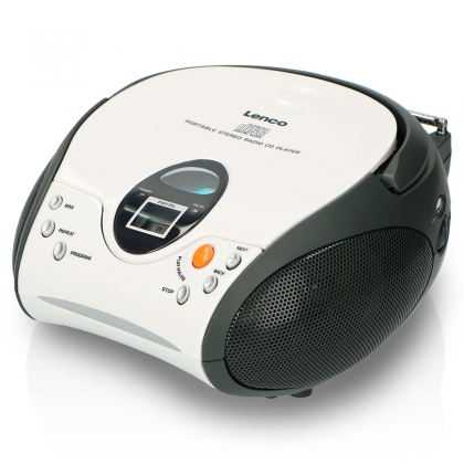 Draagbare stereo FM-radio met CD Wit